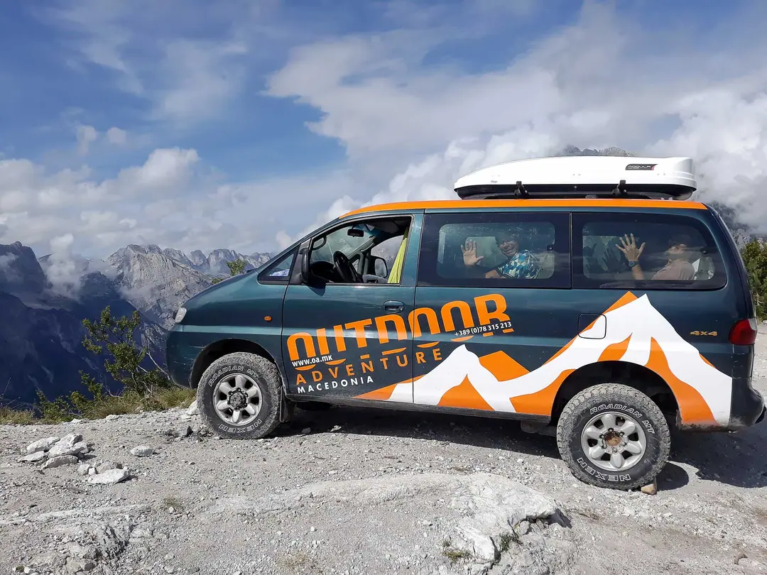 Our 4x4 Hyundai Starex van on a mountain road